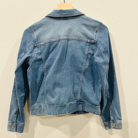 J.Crew Crewcuts Button Front Jean Jacket Blue Youth Girls Classic Crop Size 14 - Picture 2 of 16